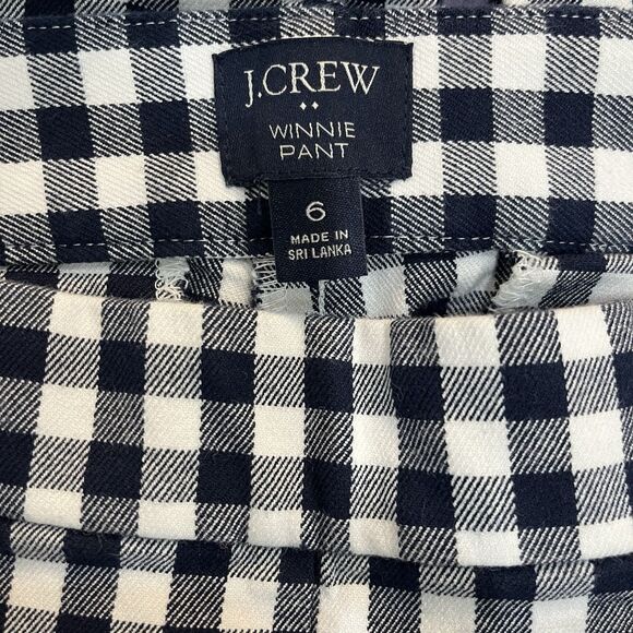J Crew Women’s Gingham Winnie Cropped Pants Blue White Size 6 - Picture 5 of 5